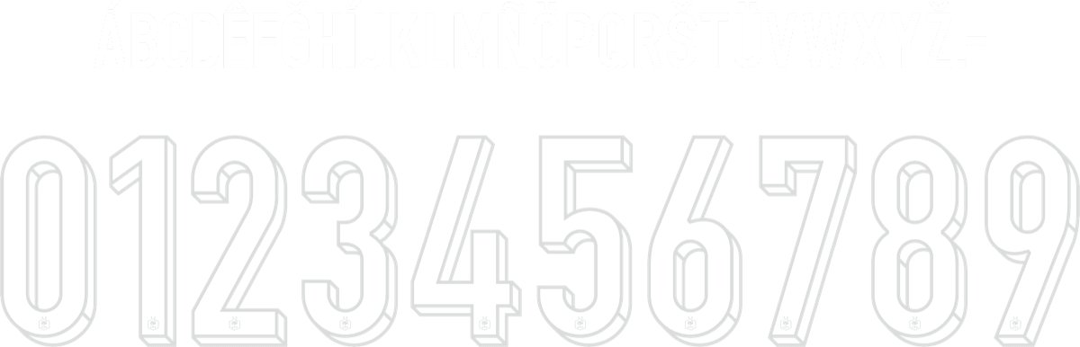 France EURO 2024 football jersey font for France National Team — vector letters and numbers preview
